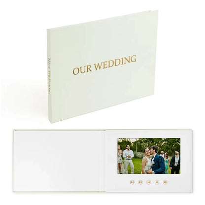 Luxury Linen Electronic Video Book Wedding Video Album Up to 3 hours of video 7″ IPS Display, 4GB of memory Rechargeable Battery